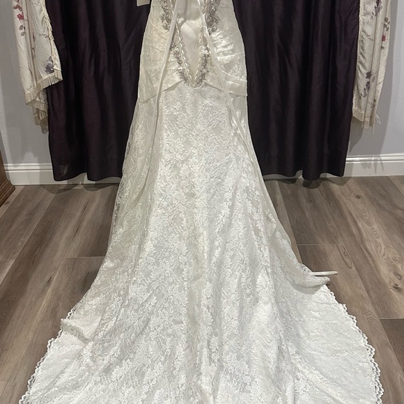 ✅ CLEARANCE David’s Bridal Embellished A Line Wedding Dress - Picture 10 of 11